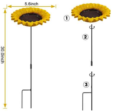 MIXXIDEA sunflower-pattern seed plate attracts a variety of garden birds