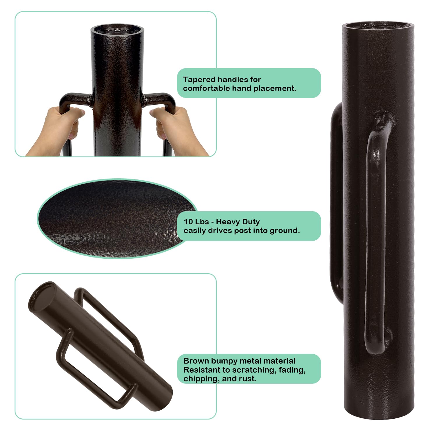 Two-handle grip design offers balanced control and comfort.