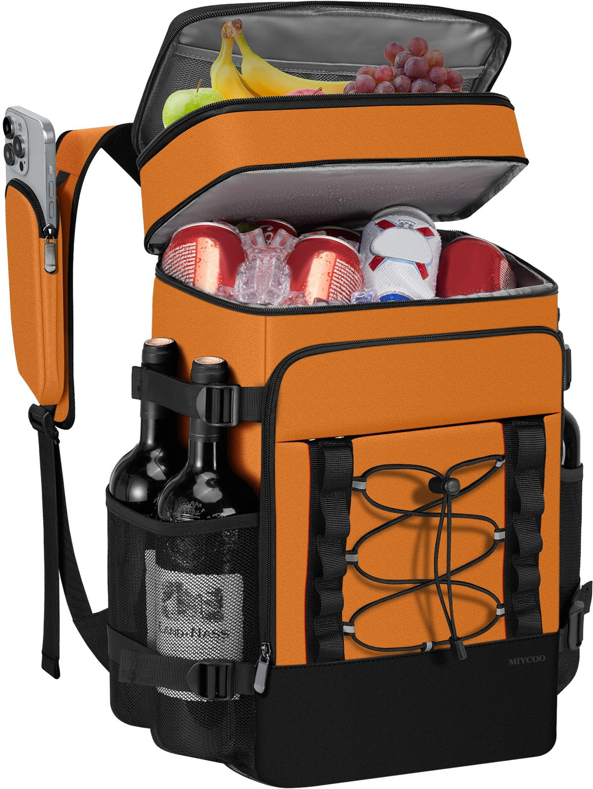 MIYCOO cooler backpack with leakproof liner keeps drinks secure on the go.