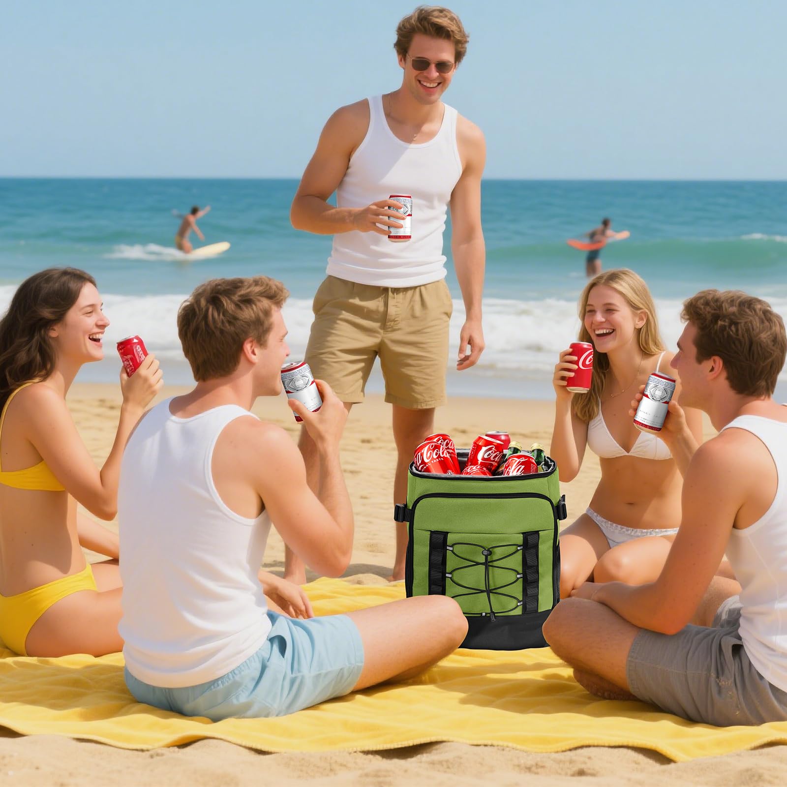 MIYCOO Cooler Backpack ideal for beach outings and outdoor adventures.