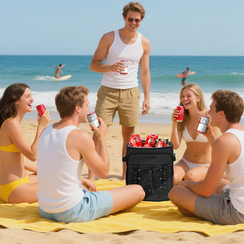 MIYCOO Cooler Backpack on beach ready for a picnic.