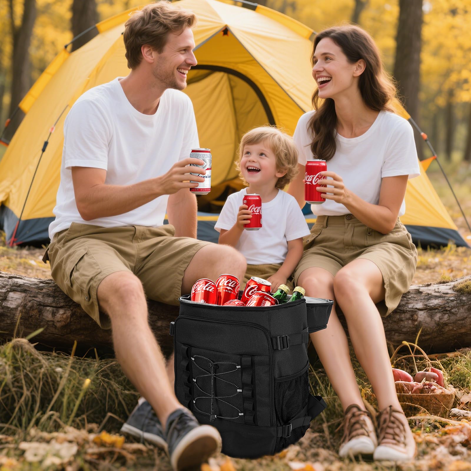 MIYCOO Cooler Backpack bottle opener attached to strap.