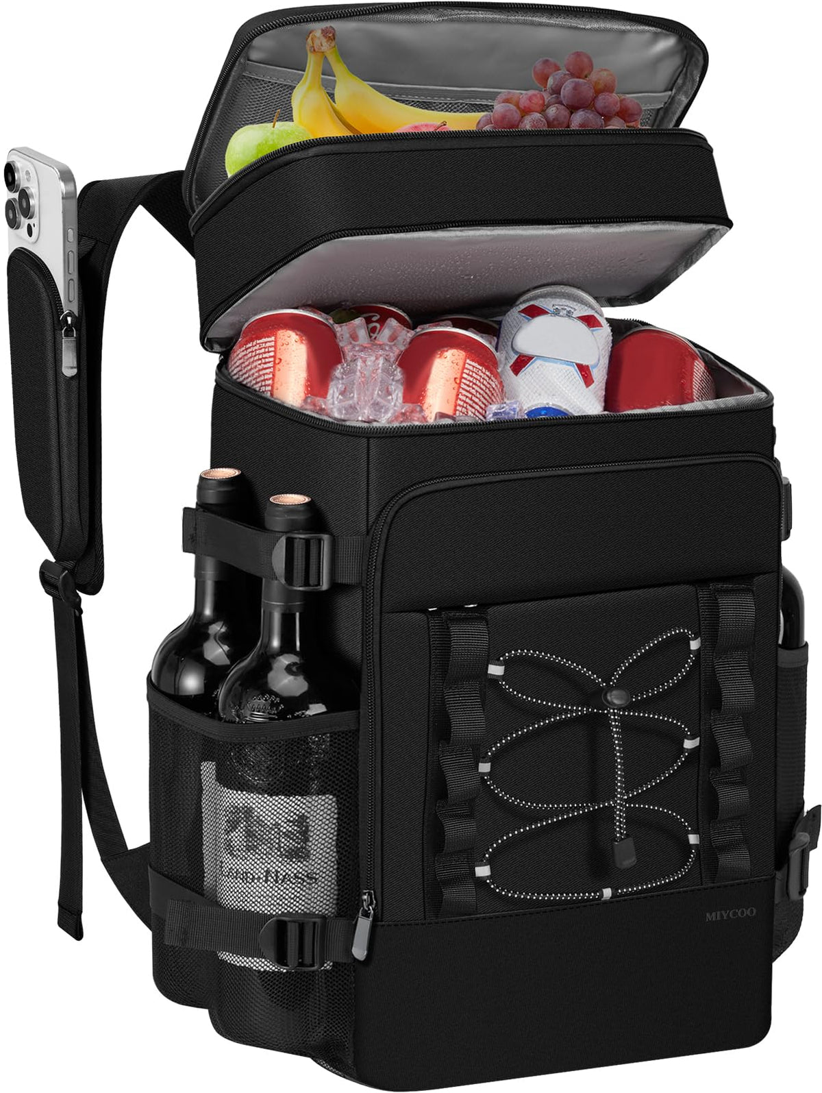 MIYCOO Cooler Backpack front view highlighting spacious 28L capacity for outings.