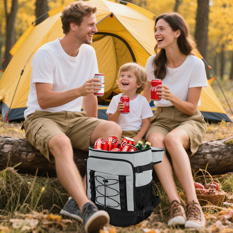 MIYCOO cooler backpack side straps secure wine bottles safely.