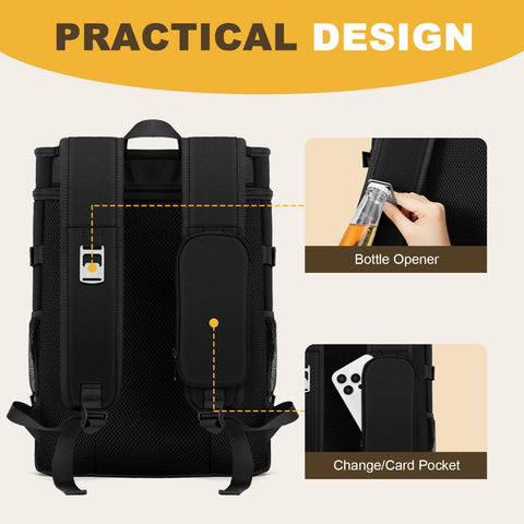 MIYCOO Cooler Backpack two-compartment layout keeps drinks organized.