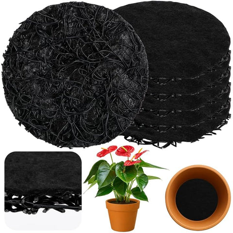 Mizelu 6-pack pot drainage disc with mesh for soil retention and drainage