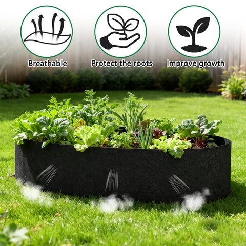 Mizelu breathable grow bed liner enhances water and air movement around roots.