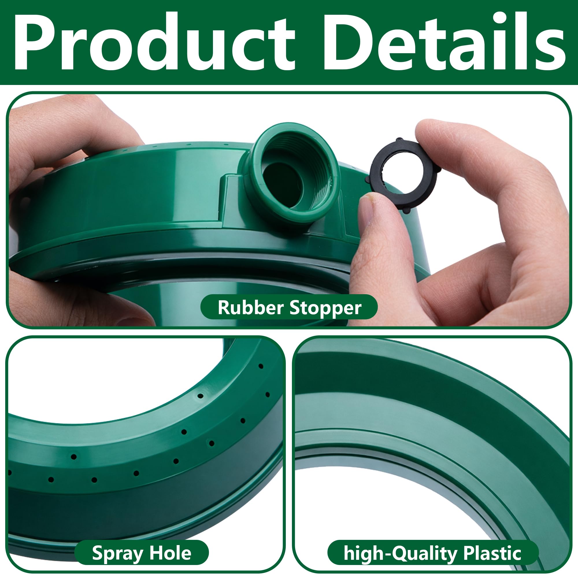 Mizelu circle ring sprinkler 1-inch hose connector fits standard hoses