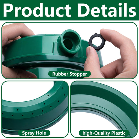Mizelu circle ring sprinkler 1-inch hose connector fits standard hoses