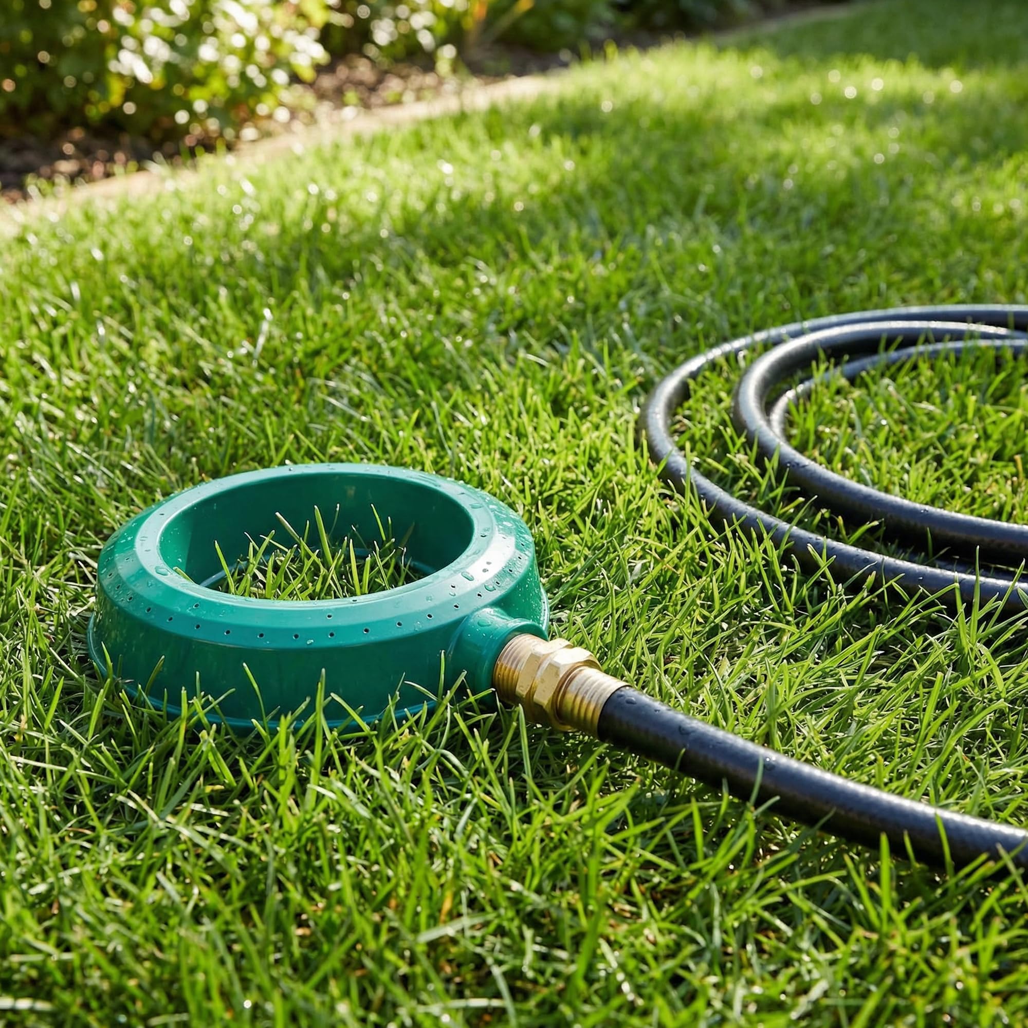 Mizelu circle ring sprinkler ideal for lawns, beds, and patches