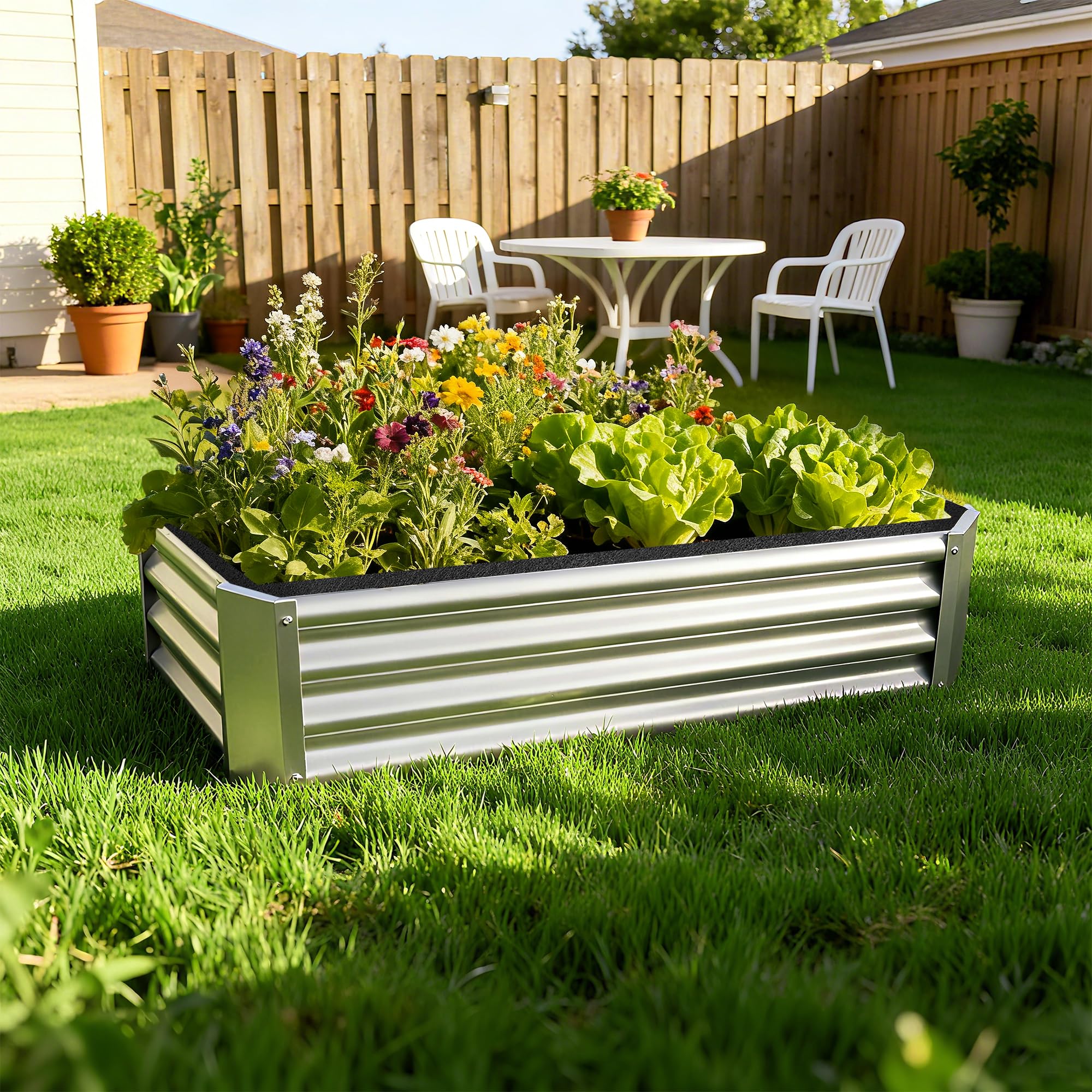 Mizelu garden use patio backyards showing versatile outdoor applications.