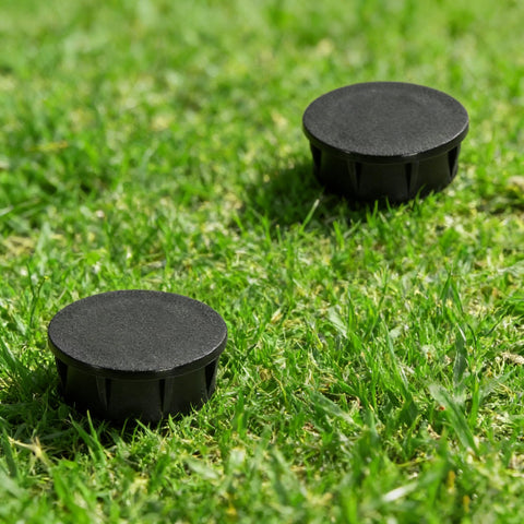 Mizelu outdoor irrigation cap provides durable protection for yard use.