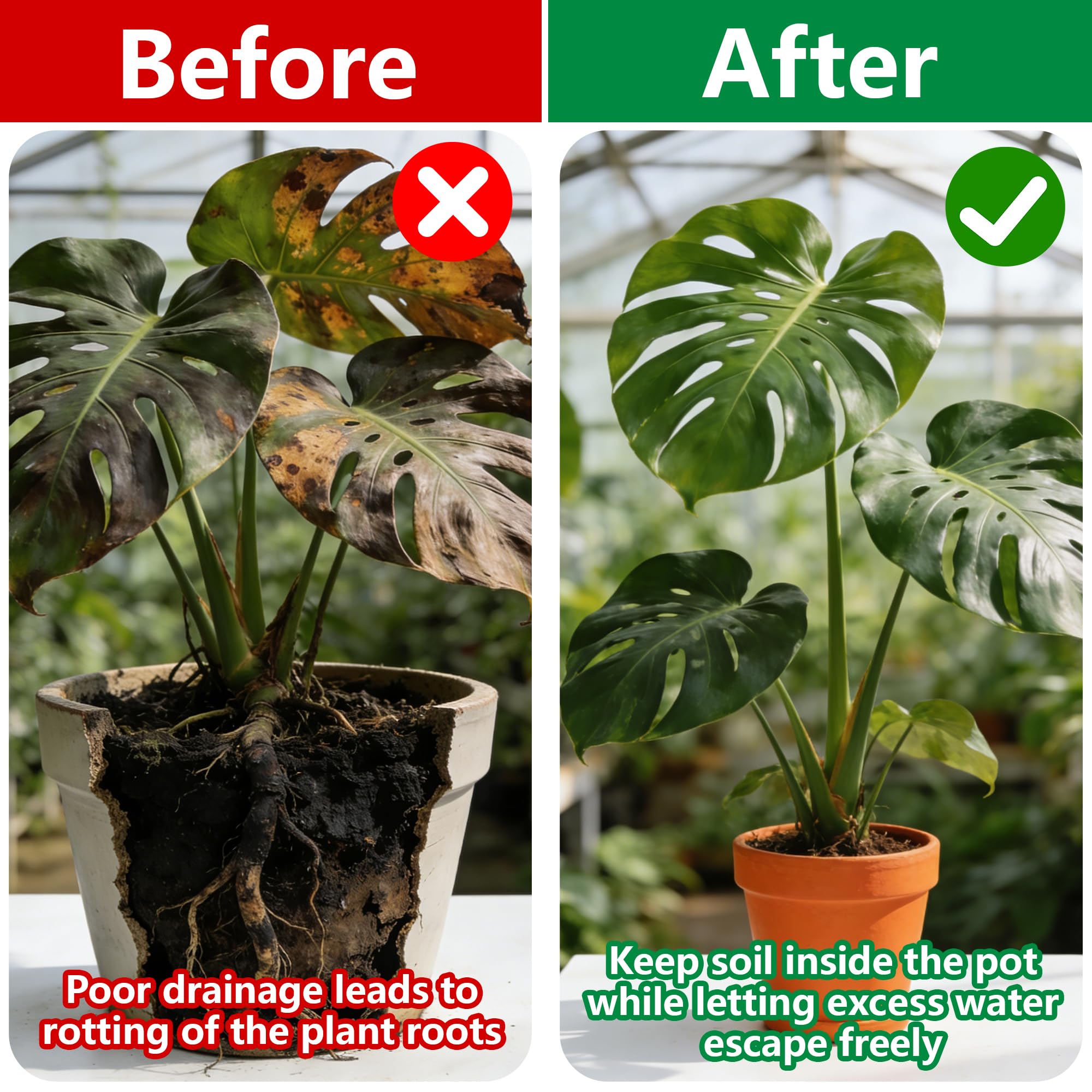 Mizelu plant drainage disc blocks soil while boosting pot ventilation