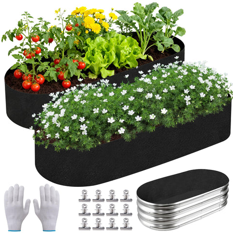 Mizelu raised bed liner 4x2x1ft demonstrates breathable fabric for improved airflow and drainage.