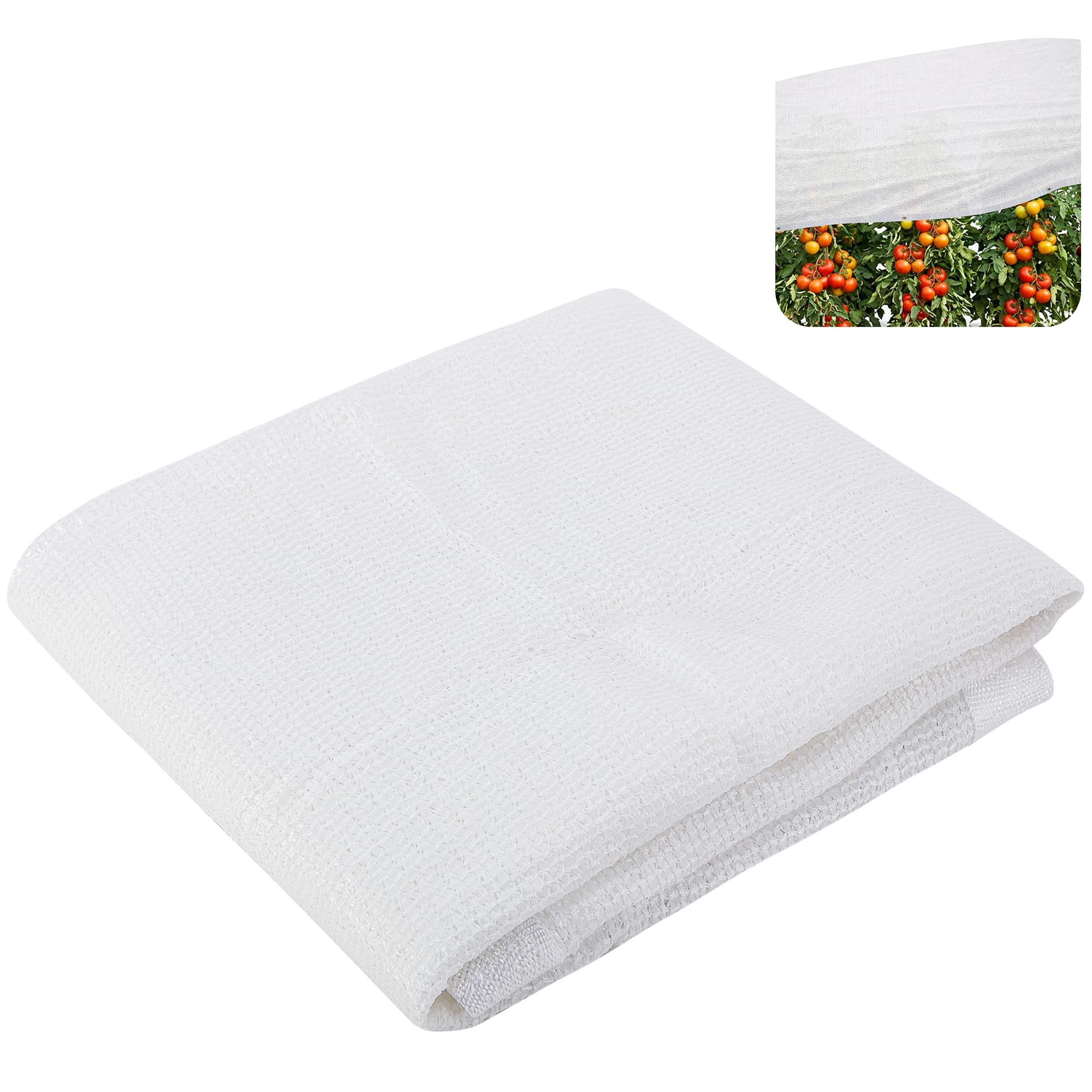 Mizelu shade cloth 66x33ft white shields plants from harsh sun while maintaining light