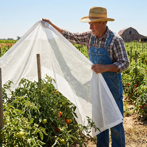Mizelu shade cloth protects plants from direct sun while preserving growth