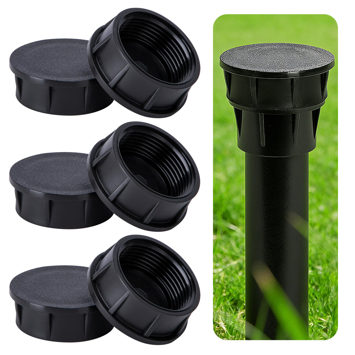 Mizelu sprinkler head cap 6-pack shields irrigation from debris.
