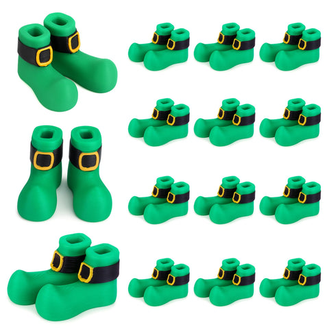 Green Mizelu St. Patrick's Day mini elf shoes with golden buckles for festive crafts