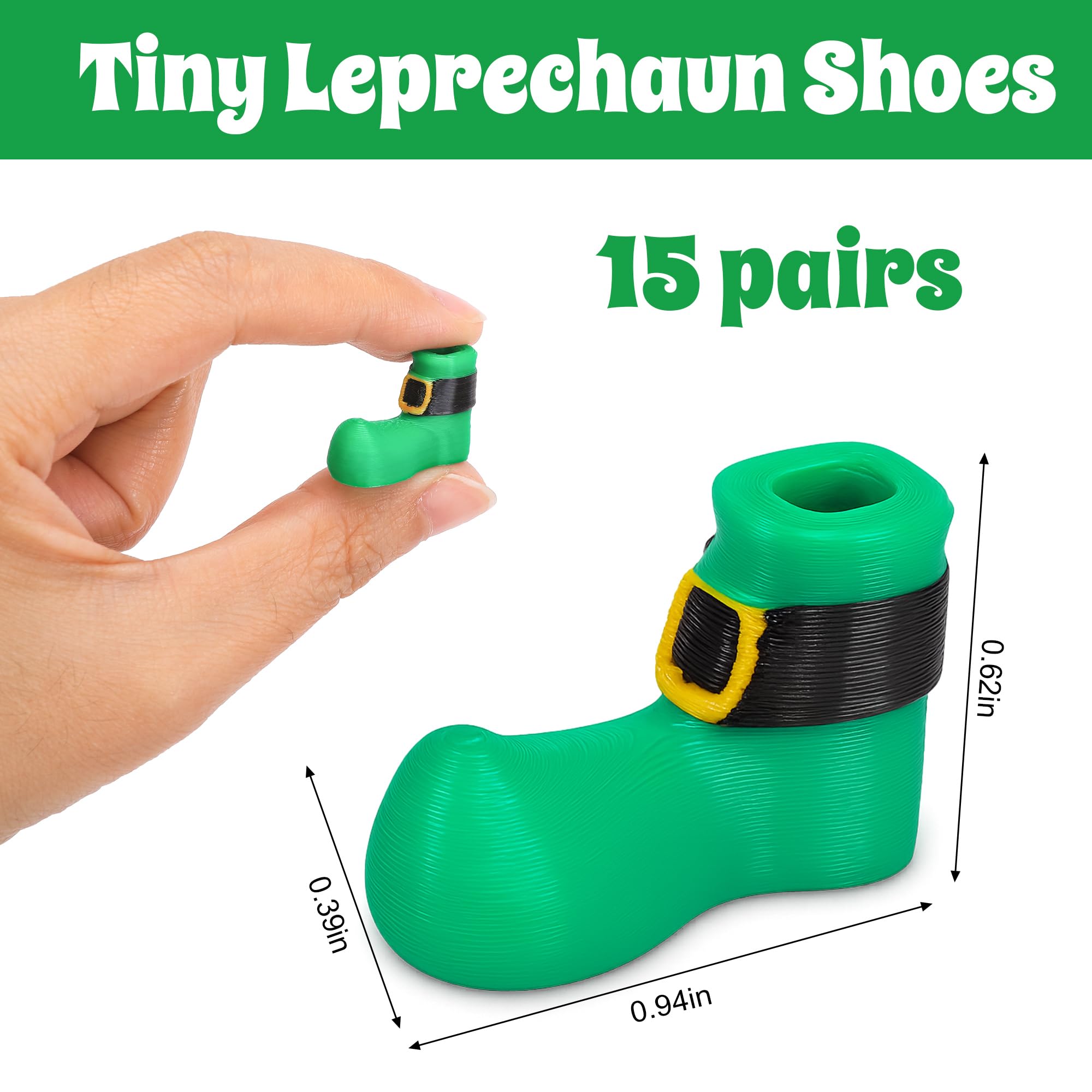 Close-up of detailed green Mizelu elf shoe highlighting premium PLA material