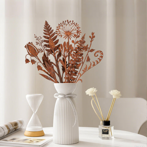 Mizelu vintage rustic flower stake arrangement adds timeless decor to pots