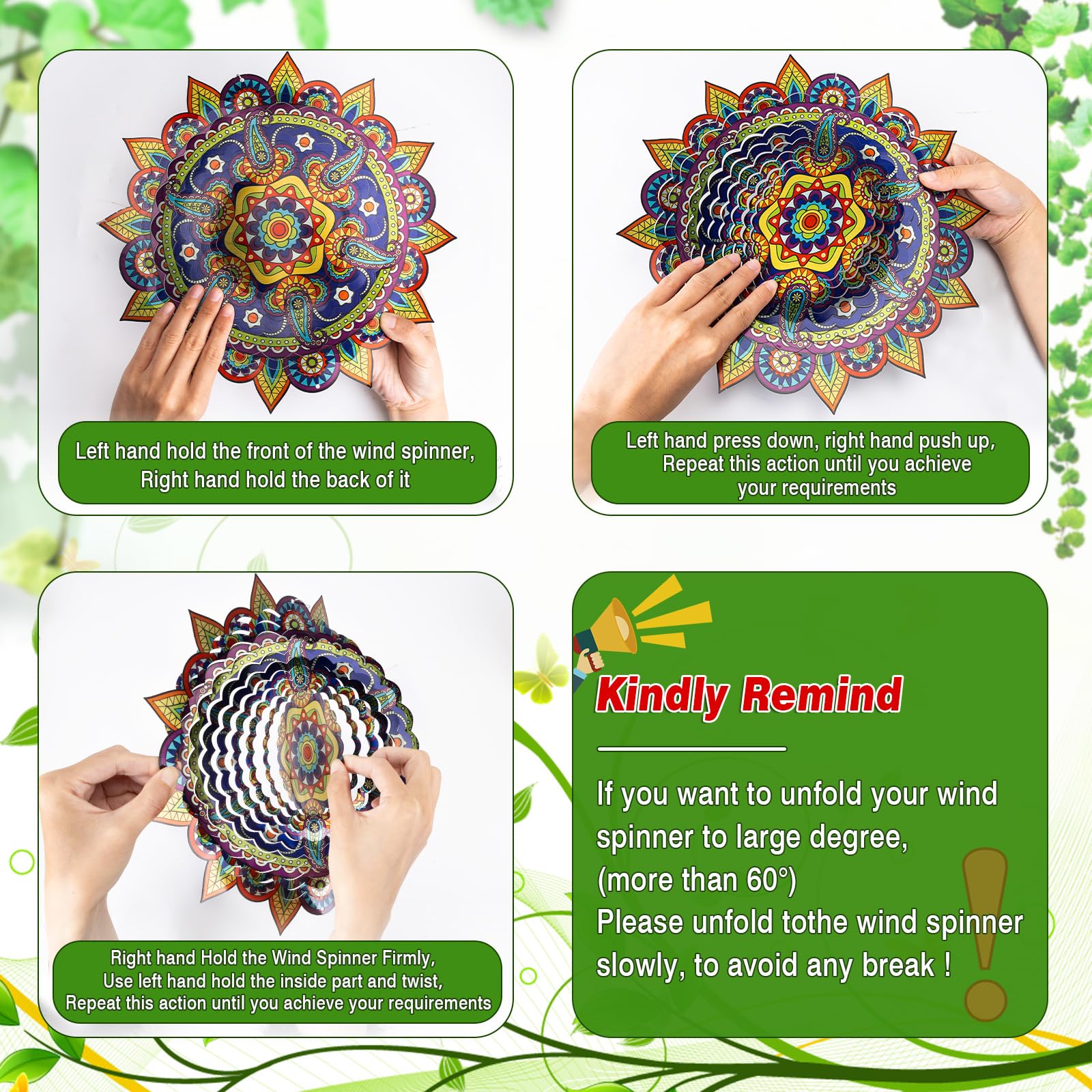 Mizmakp Mandala wind spinner green livens your garden