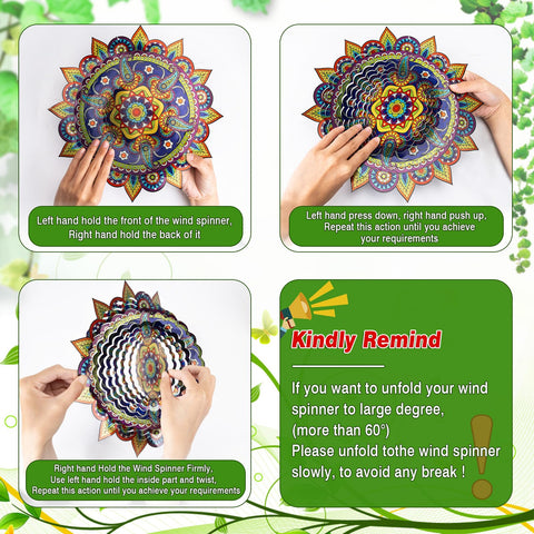 Mizmakp Mandala wind spinner green livens your garden