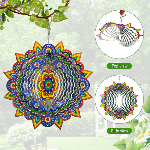 Mizmakp Mandala wind spinner purple adds elegant color
