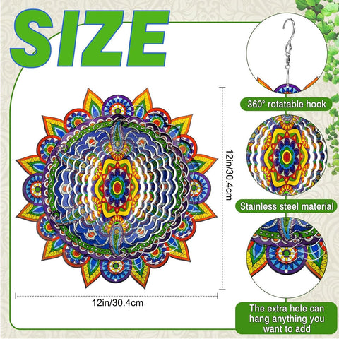 Mizmakp Mandala wind spinner red adds vibrant focal point