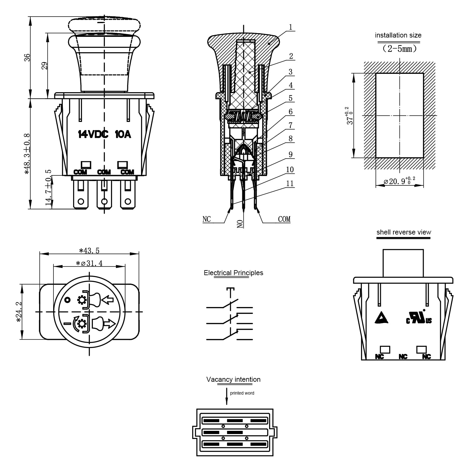 Mizoneparts compact switch kit for blade clutch replacement.