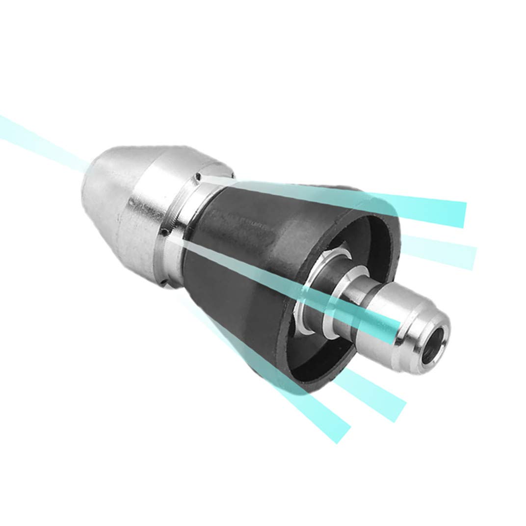 MIZORLIE sewer nozzle front view shows sturdy stainless steel construction.