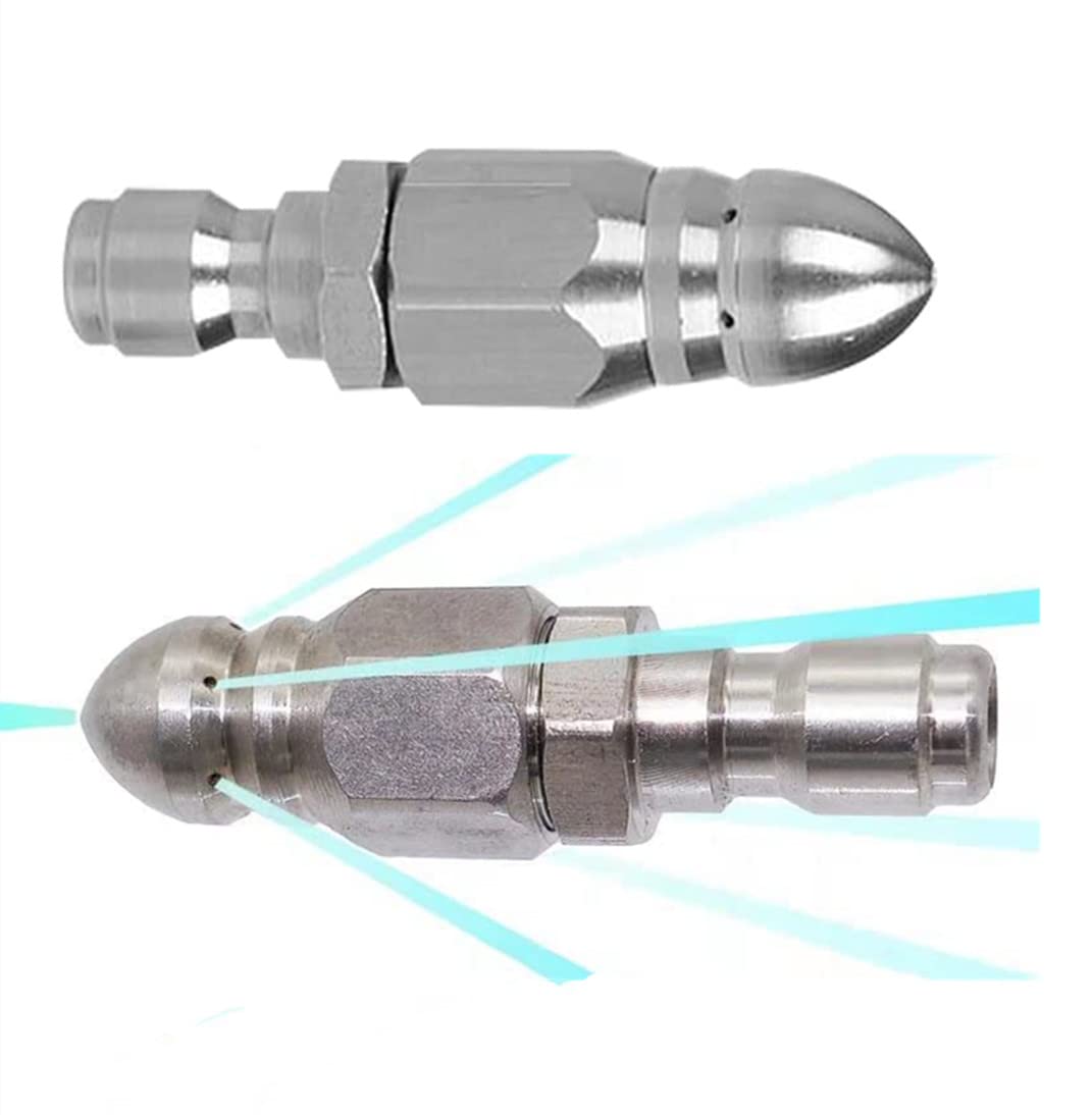 MIZORLIE sewer jetter nozzle in stainless steel for durable pipe cleaning.