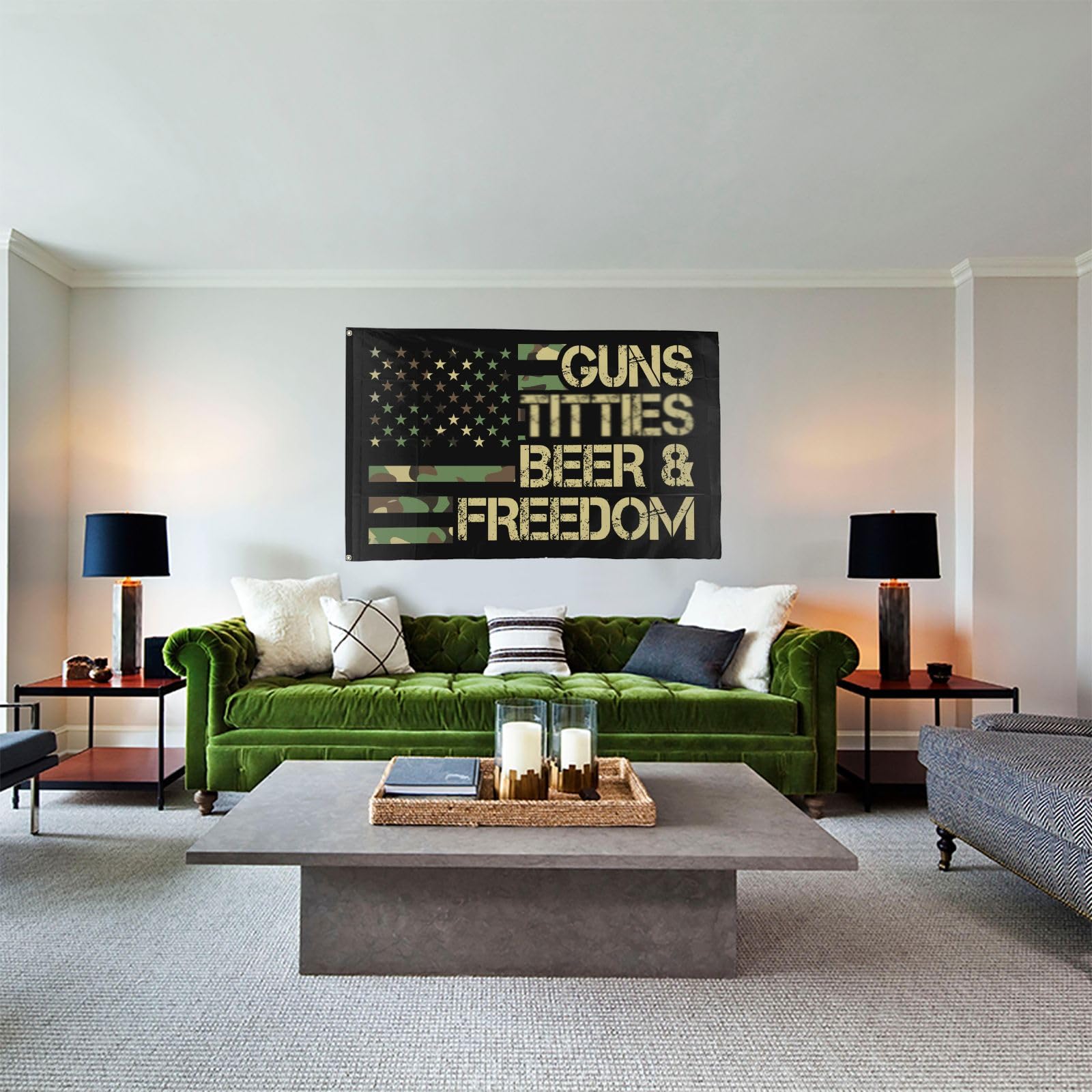Mizraon Beer Freedom flag 3x5ft brightens dorm decor