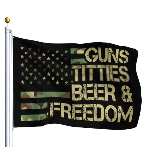 Mizraon Funny Guns flag 3x5ft adds bold man cave wall style