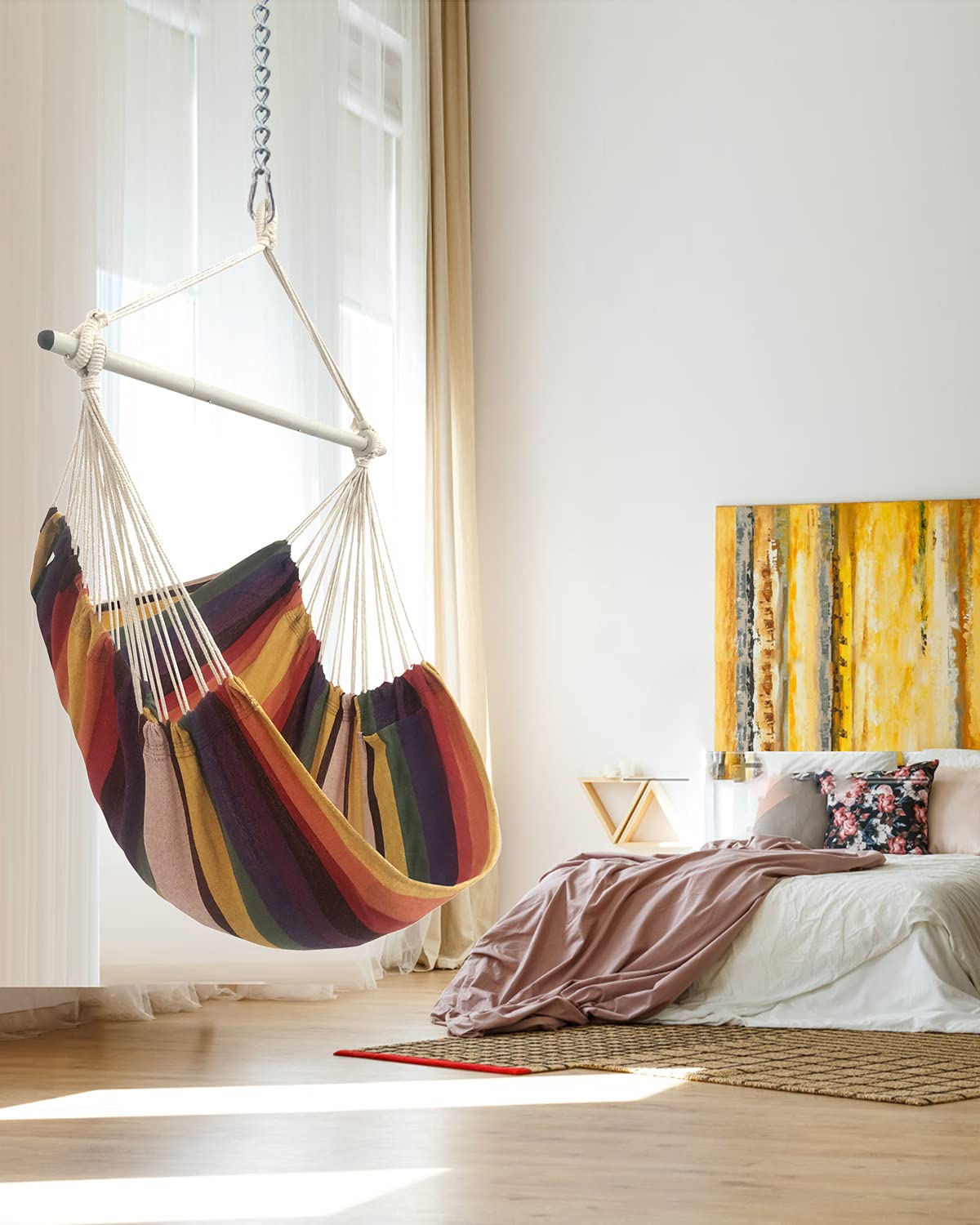 MIZTLI indoor bedroom hammock chair, spacious and comfortable.