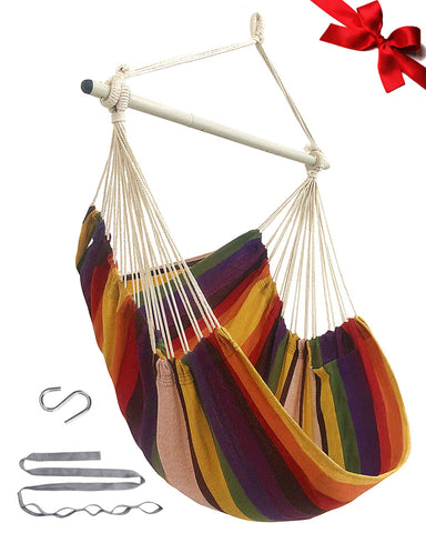MIZTLI hammock chair with steel spreader bar for sturdy indoor use.