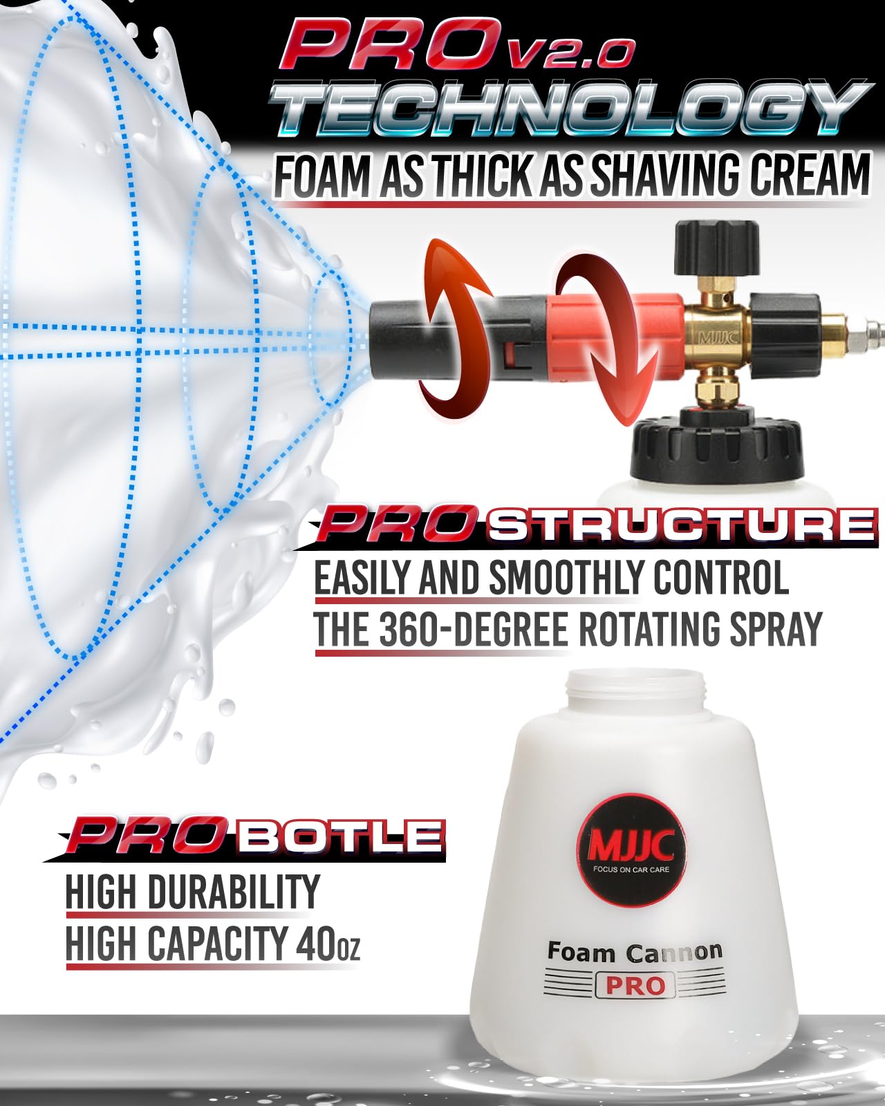 MJJC Pro V2.0 1200ml tank enabling longer foam sessions