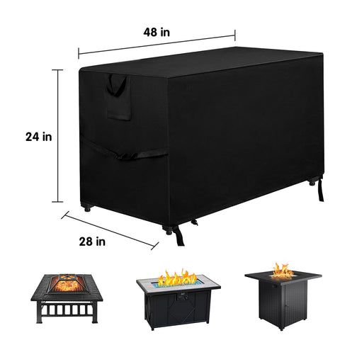 M JJYPET fits 45-48 inch fire pits, protecting against rain, sun, and wind.