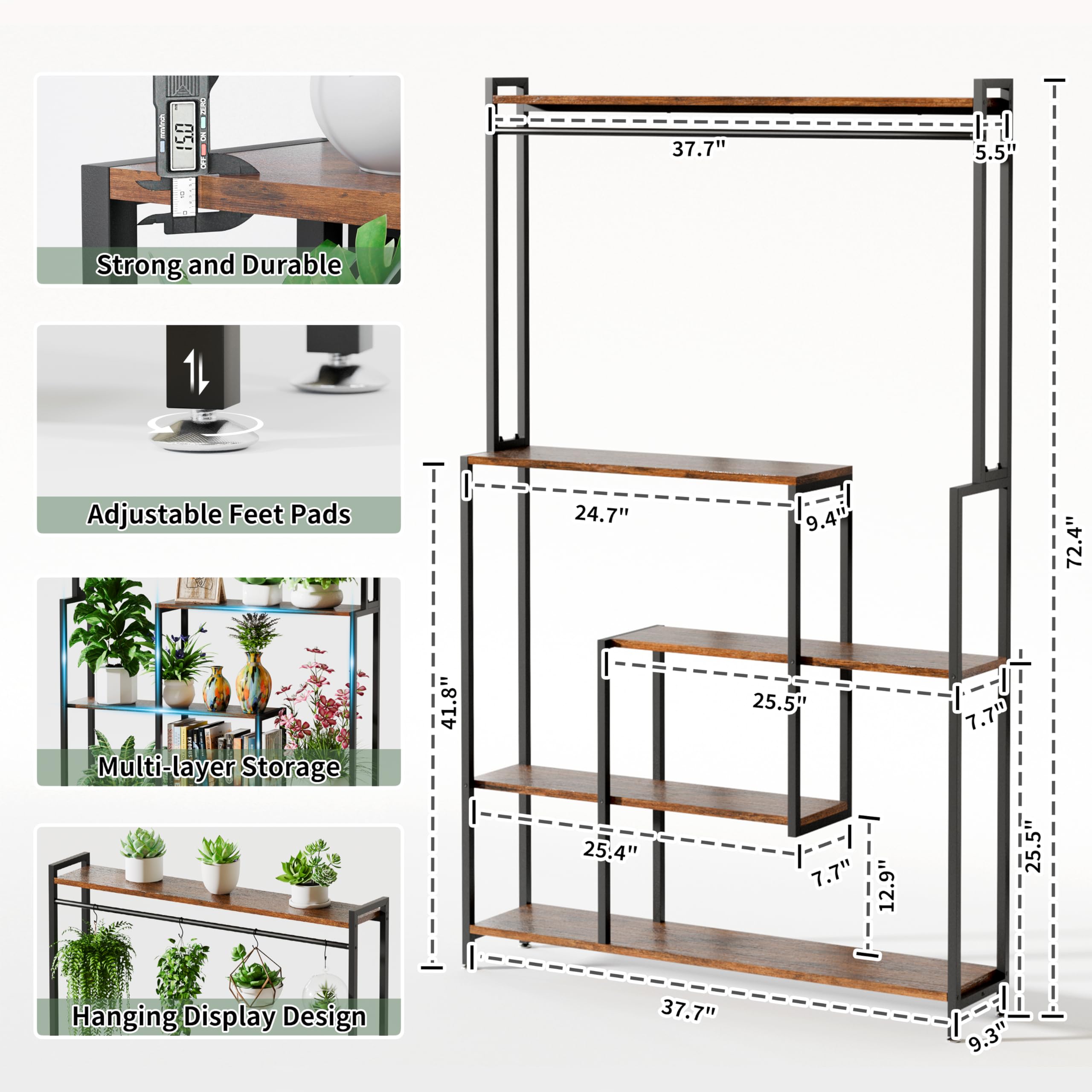 MJOMKN 11-pot rack capacity keeps shelves organized and accessible