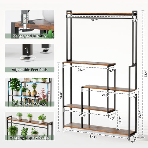 MJOMKN 11-pot rack capacity keeps shelves organized and accessible