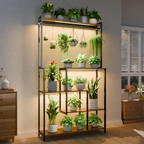 MJOMKN plant stand with grow light for thriving indoor herbs