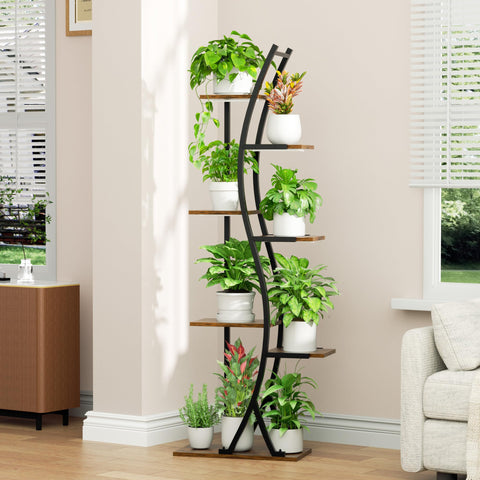 MJOMKN S-shaped plant rack with elegant curves for stylish display.