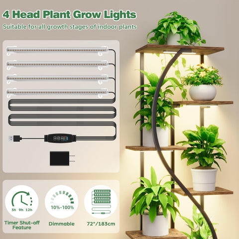 MJOMKN S-shaped plant display adds modern corner decor.