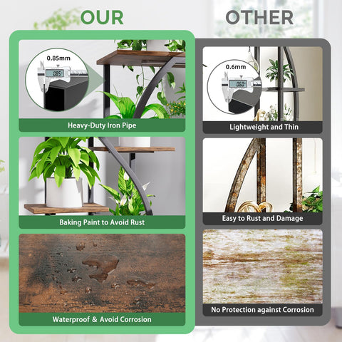 MJOMKN water-resistant shelves simplify plant care and spills.