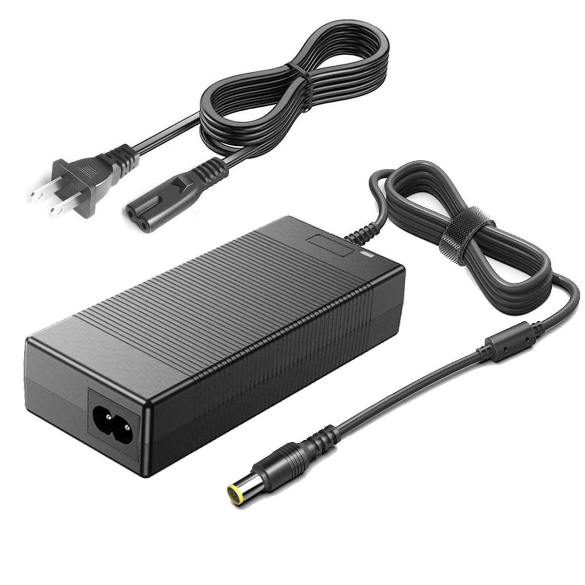MJPOWER 65W Jackery adapter front view, compact for on-the-go charging.