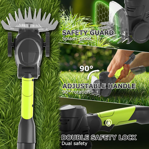 MJUM extendable pole reaches 58 inches for accessing high hedges safely.