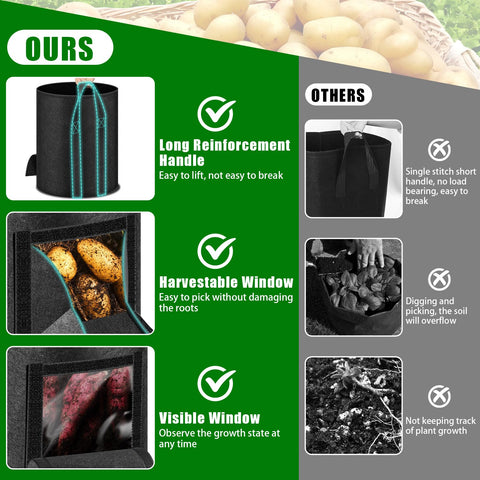 MJZ large-capacity potato grow bag ideal for deep roots and reuse season after season.