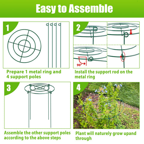MJZ green ring blends into foliage for discreet plant support.