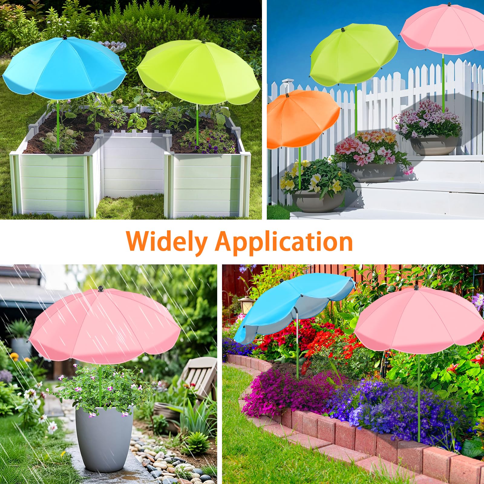 MJZ plant umbrella colorful-shades adds color while protecting plants from sun