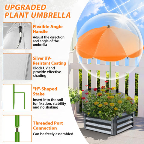 MJZ plant umbrella durable alloy handle stays steady in wind.