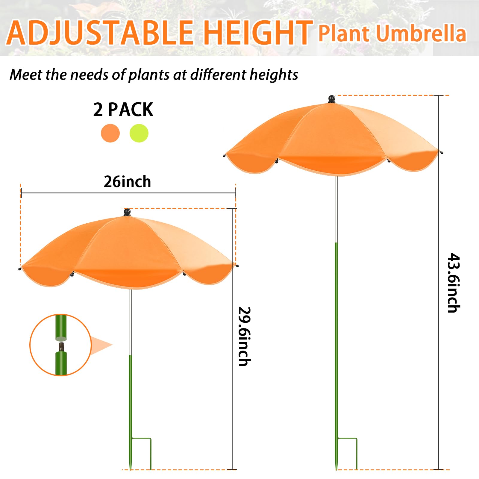 MJZ plant umbrella silver-coated canopy helps block UV while keeping soil moist.